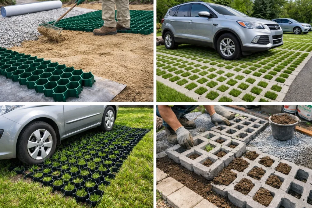 Газонные решетки и эко брусчатка для парковки